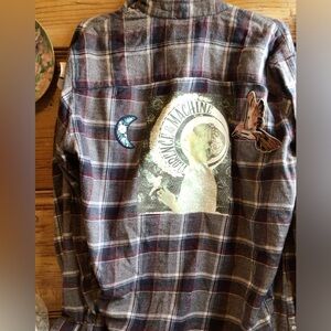 NeW! Upcycled Florence and the Machine Flannel Plaid Shirt
